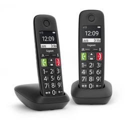 Gigaset E290A Duo schwarz Schnurloses Telefon Schnurloses DECT-Telefon