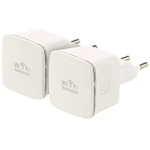 7links 2er-Set Mini-WLAN-Repeater WLR-350.sm mit Access-Point & WPS-Knopf