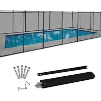 RELAX4LIFE Poolzaun faltbar 360 x 125 cm, stabiler Teichzaun mit Fußrohre & Deckel, Gartenzaun mit 4 Elemente & Schloss, wasserdichter Schutzzaun für Schwimmbad & Garten & Teich & Hühnerstall, schwarz