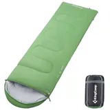 KingCamp Decken Schlafsack Oasis 250 Sommer Camping Outdoor 2,2m Lang&Breit -3°C Variante: Green - Zipper L