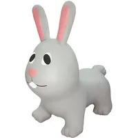 GERARDO'S Toys Jumpy Hüpftier Hase Grau - Hüpftiere ab 1 Jahr und ab 2 Jahre - Aufblasbare Tiere Spielzeug Draussen oder Drinnen für Kleinkinder ab 12 Monaten