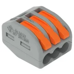 Wago 222-413 Verbindungsklemme mit Hebeln, für alle Leiterarten, max. 4 mm2, grau 222413 - 50 Stück