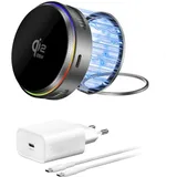 4smarts Qi2 25W / MagSafe Ladegerät-Set mit Kühlung, RGB, Kabel 1,5m, spacegrau