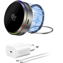 4smarts Ladestation 25W / MagSafe Ladegerät-Set mit Kühlung, RGB, Kabel 1,5m, spacegrau
