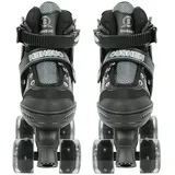 Rollschuhe für Kinder, 8 Rollen, zweireihige Rollschuhe für drinnen und draußen, sicher und langlebig (Schwarz, kein Licht, S (27-32))