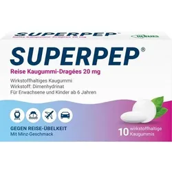 SUPERPEP Reise Kaugummi Dragees 20 mg 10 St