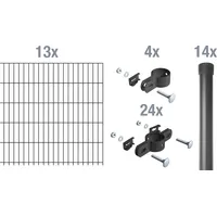 GAH Alberts Alberts Einstabmatten Zaun-Set anthrazit, zum Einbetonieren, 100 cm, 26 m