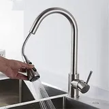 Küchenarmatur, Warm- Und Kaltwasserarmatur, Einhebel-waschtischarmatur Aus Messing, Brause-/sanftstrahlschalter, Zweiwege-ablauf