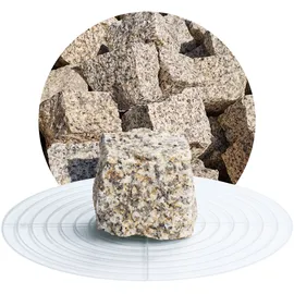 Schicker Mineral Granit Pflastersteine gelb-grau 5x5x5 cm 25 kg Sack