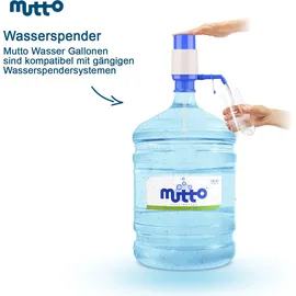MUTTO Premium Quellwasser 19Liter , für Wasserspender oder Handpumpe frisch abgefüllt.
