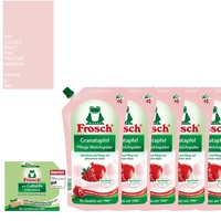 1L|5,91)5x1L Frosch Granatapfel Weichspüler 200WL Vegan & Bio + Frosch Gallseife