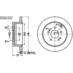 ATE Bremsscheibe hinten rechts links voll 302,0mm für MITSUBISHI MR955407 24.0110-0344.1