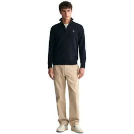 GANT Herren, Pullover mit Zip-Kragen - CLASSIC COTTON HALF ZIP, Strickpullover, Baumwolle blau, M,