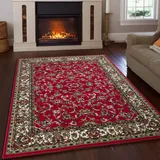 otto home Teppich OTTO HOME "Ezzo, mit Bordüre, Kurzflor, Made in Belgium", rot, B:240cm H:7mm L:330cm, Polypropylen, Teppiche, Teppich, Orient-Optik, Teppich, Wohnzimmer, Esszimmer, Schlafzimmer