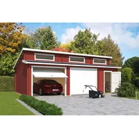 Lasita Maja Lasita Garage Hawaii Set mit Schwingtoren 780 cm x 520 cm Schwedenrot