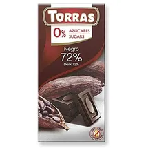 Torras Schokolade ohne Zuckerzusatz, Schokolade ohne Zuckerzusatz, Dark Chocolate 72%, Tafel (75g)