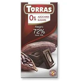 Torras Schokolade ohne Zuckerzusatz, Schokolade ohne Zuckerzusatz, Dark Chocolate 72%, Tafel (75g)