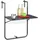 Relaxdays Balkonhängetisch klappbar, 3-fach höhenverstellbar, Tischplatte in Holz-Optik B x T: 59,5 x 36 cm, schwarz