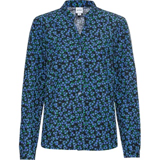 Baumwoll-Bluse, Druck blau, 40