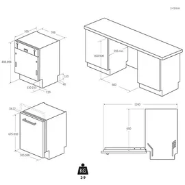 Haier Bosch Serie 4 XS 4B0M3SB-84 Einbau-Geschirrspüler (vollintegrierbar, 597 mm)