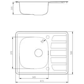 ALVEUS SETA265 - Küchenspüle ZOOM+Spültischarmatur RIVIERA 14,8 cm Satin/Chrom - Satin/Chrom glänzend
