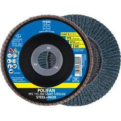 POLIFAN Fächerscheibe PFC 115x22,23 mm konisch Z60 Startlinie START STEELOX Stahl/Edelstahl