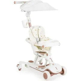 Byox Kinderroller Cornet 6 in 1 Multifunktionsroller Rutscher Musik Becherhalter weiß