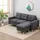 Homcom Eckcouch Textil 3-Sitzer Dunkelgrau