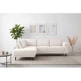 Home Affaire Ecksofa HOME AFFAIRE "Sveeva, L-Form, B.240 cm, schwarze Metallfüße", creme, B:240cm H:78cm T:197cm, 100% PES, Sofas, Ecksofa, langlebiger Webstoff, mit Wellenunterfederung, viele Farben, Topseller