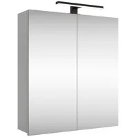 Planetmöbel Spiegelschrank Merkur, weißgrau, 60 cm, mit LED-Leuchte in
