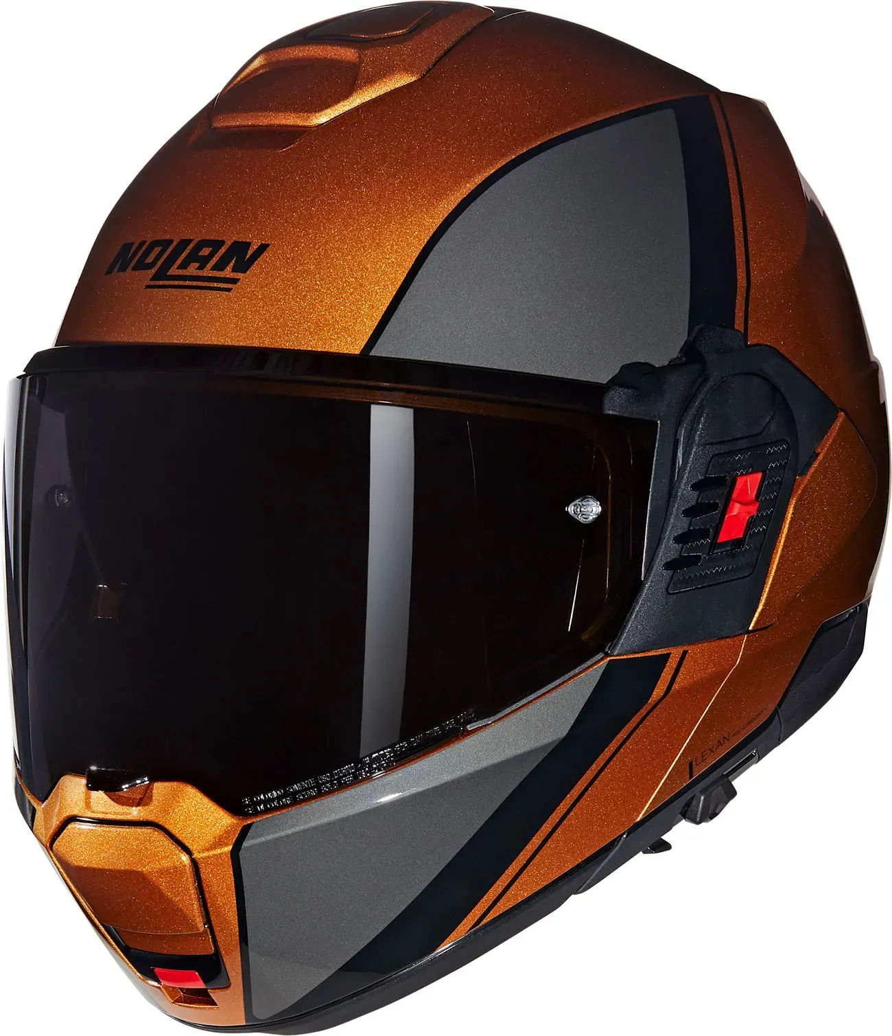 Nolan N120-1 Verniciatura Speciale 343, casque modulaire - Orange Foncé/Gris Foncé/Noir - L