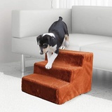 NAMSAN Hundetreppe Katzentreppe Einfache Montage Haustiertreppe mit Waschbar Plüschbezug für Sofa/Bett, 42 x 40 x 31cm