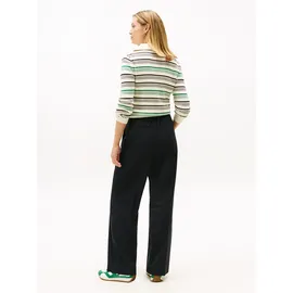 Tommy Hilfiger Anzughose "TIMELESS WOOL WIDE LEG PANT", Damen, Gr. 38, N-Gr, schwarz night navy, Web, Obermaterial: 54% Polyester, 44% Wolle, 2% Elasthan, unifarben, lässig geschnitten knöchellang, Hosen Anzughose, mit Wolle