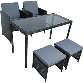 Estexo Rattanmöbel Set 4-tlg. Schwarz