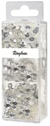 Rayher - PAILLETTEN-GLASPERLENMIX U. DRAHT SILB. 80G MIX U. DRAHT 50MX0,3MM 14538606