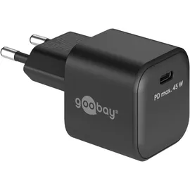 goobay USB-CTM PD Schnellladegerät Nano (45 W) schwarz - 1x USB-CTM-Anschluss (Power Delivery)