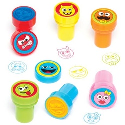 Selbstfärbende Stempel Gesichter (pro Set 10) Bastelmaterial
