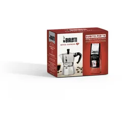 Espressokocher BIALETTI Geschenkset - silber