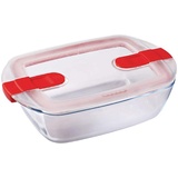 Pyrex 215PH00 Cook&Heat Cook & Heat rechteckig Glas Frischhaltedose mit Deckel, 23 x 15 x 6cm-1,1 Liter