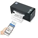 JADENS Bluetooth Etikettendrucker, DHL 4x6 Thermodrucker Ettikettendrucķer, Bluetooth Etikettiergerät Label Printer für Zalando, Amazon, Shopify, Barcode