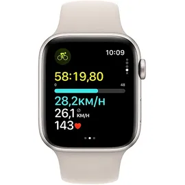 Apple Watch SE 2023 GPS 44 mm Aluminiumgehäuse polarstern, Sportarmband polarstern M/L