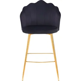 SalesFever Barhocker Muscheldesign 52 x 100 cm Schwarz/Gold