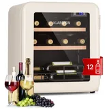 Klarstein Weinkühlschrank Vinetage 12 Uno, für 12 Standardflaschen á 0,75l,Wein Flaschenkühlschrank Weintemperierschrank Weinschrank Kühlschrank