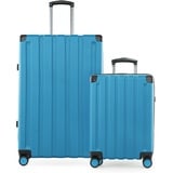 Hauptstadtkoffer Q-Damm - 2er Kofferset, Trolley-Set, TSA, Rollkoffer, Reisekoffer, (S & L), Cyanblau