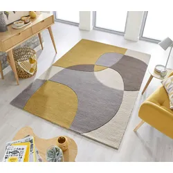 Kadima Design Eleganter Wohnzimmer-Teppich `Aire`, 100% Wolle, Farbe: Gelb-Beige, 200x290 cm