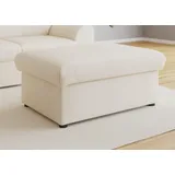 DOMO collection Hocker DOMO COLLECTION "Topper", beige (creme), B:93cm H:40cm T:69cm, Hocker, Polsterhocker, mit Wellenunterfederung, auf Kunststoffgleitern