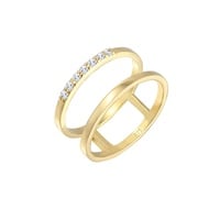 Elli PREMIUM Verlobungsring Doppelring Topas Stein 375 Gelbgold Ringe Damen