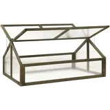 vidaXL Gewächshaus Grau 114x80x50 cm Tannenholz