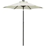 vidaXL Sonnenschirm mit LED-Beleuchtung Sandweiß 200x211 cm Alu