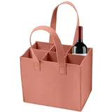 YWKJDDM Filztasche Weinflasche Tasche, Flaschentasche 6 Flaschen, Flaschenträger Filztasche für Party Reise Picknick (Khaki)